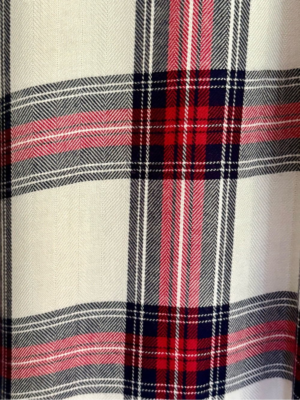 Rails Pella White Red Navy Plaid Flannel Button Down Long Sleeve Shirt Dress L - Picture 6 of 9
